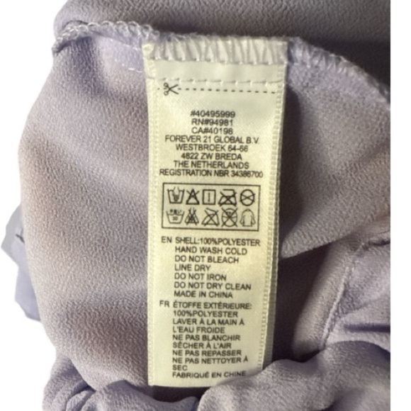 F21 Love21 Lavender long sleeve sheer button down blouse size XS - Picture 5 of 5